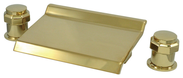 Kingston Brass Polished Brass Milano Waterfall Roman Tub Filler KS2242AR