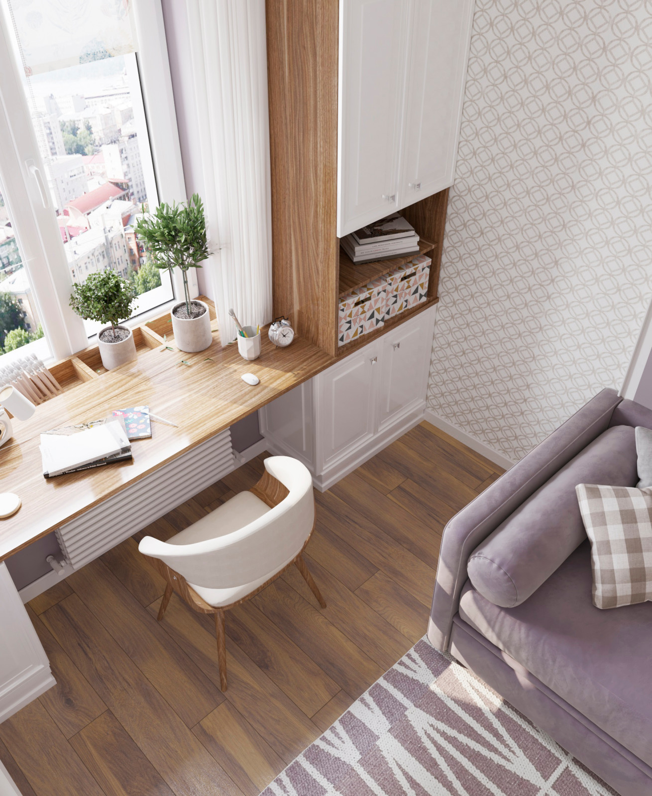 Квартира для молодой мамы и дочки 54 кв.м.