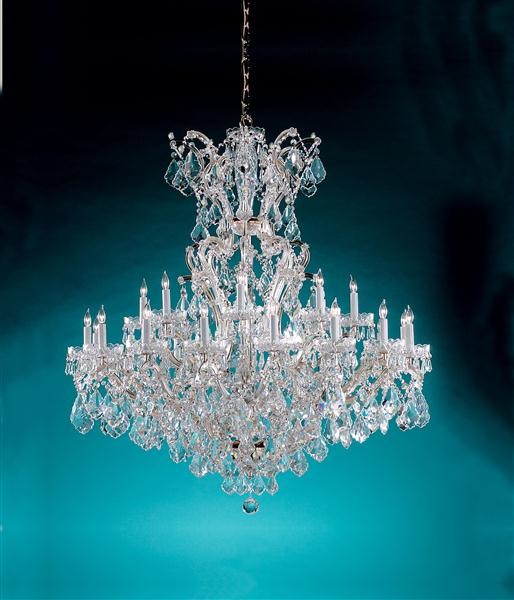 Crystorama 4424-CH-CL-MWP Maria Theresa Chandelier Draped in Hand Cut Crystal Ma