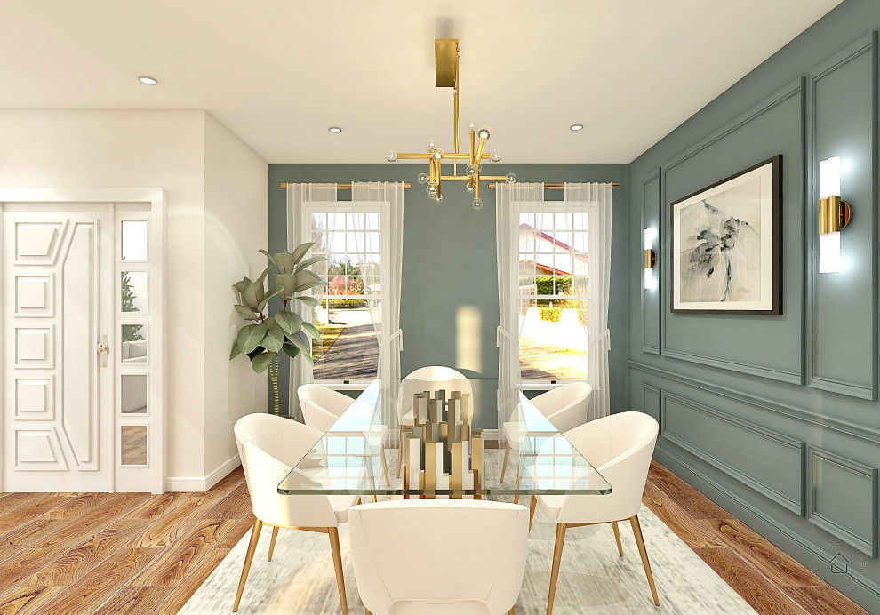 Dining room - large transitional dining room idea in DC Metro