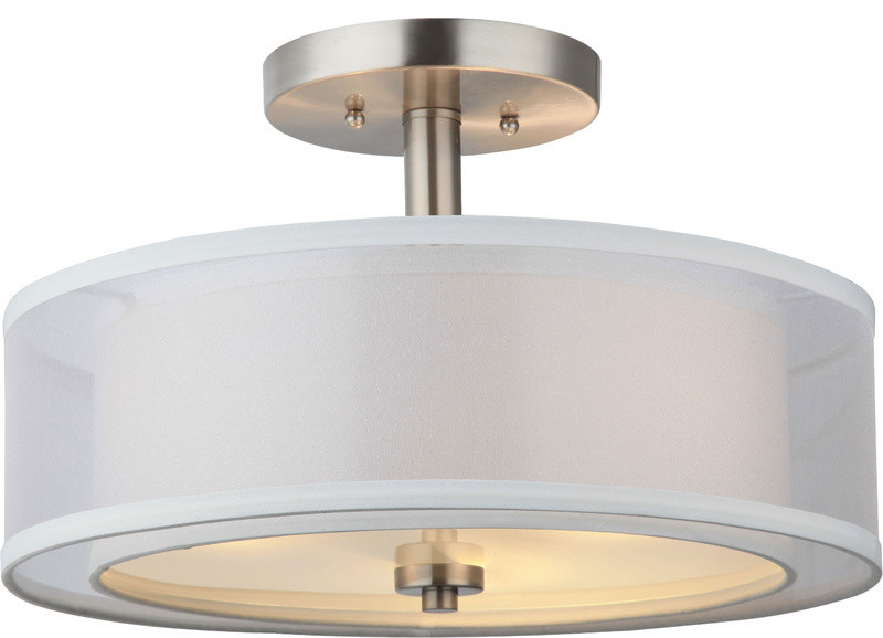 Hardware House El Dorado Semi Flush Ceiling Fixture Satin Nickel