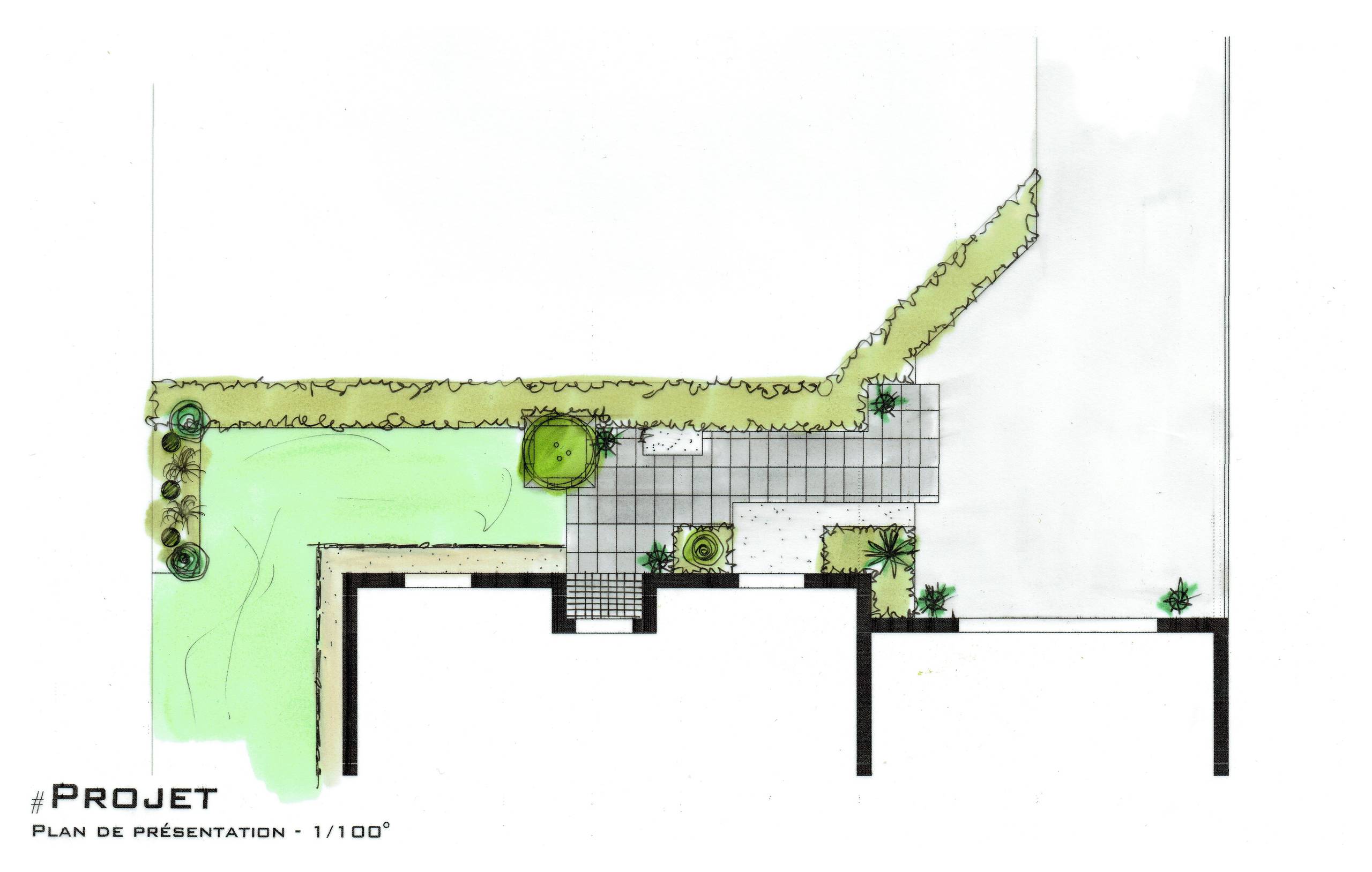 Vue en plan du projet de la partie avant