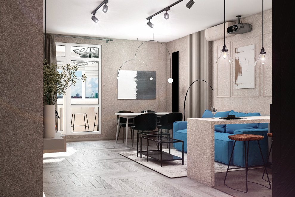 Кухня - гостиная с акцентами