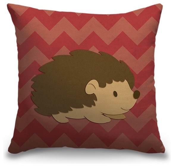 "Hedgehog - Woodland Creatures" Outdoor Pillow 20"x20"