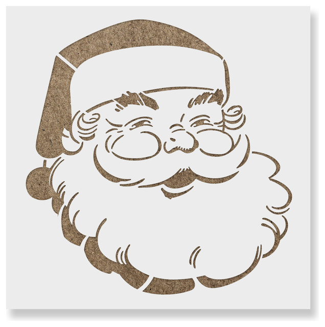 Santa Claus Stencil On Reusable Mylar For Crafts Traditional Wall 