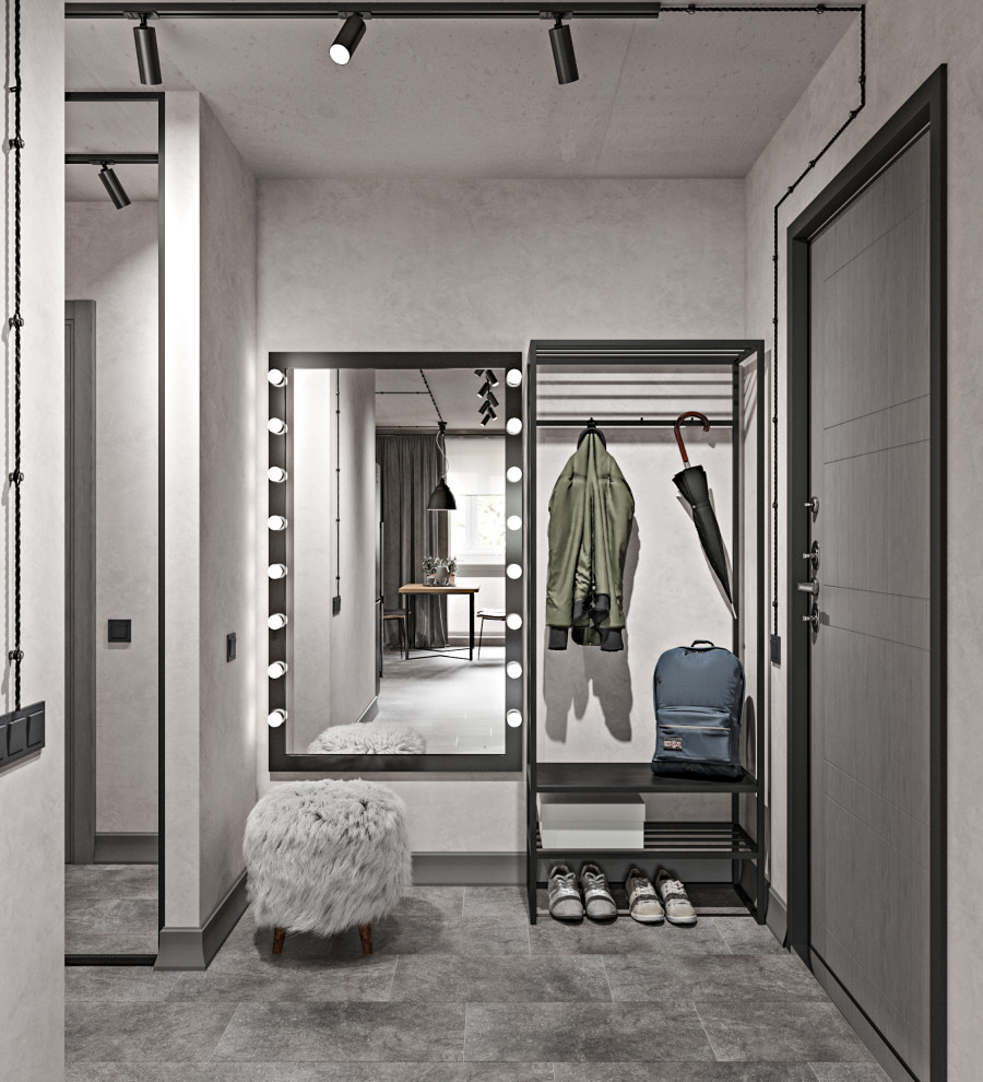 Серая квартира лофт