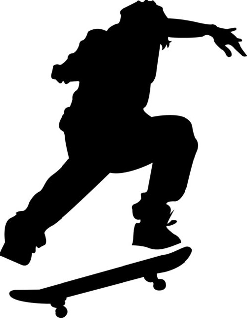 kick flip skateboarding stencil contemporary wall