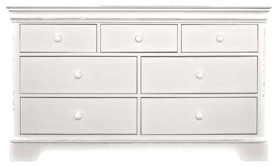All Seasons Double Dresser - French White Weathered Finish