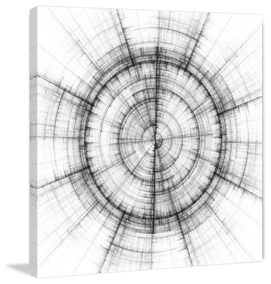 "Torqued Motion" Painting Print on Canvas, 32"x32" Contemporary