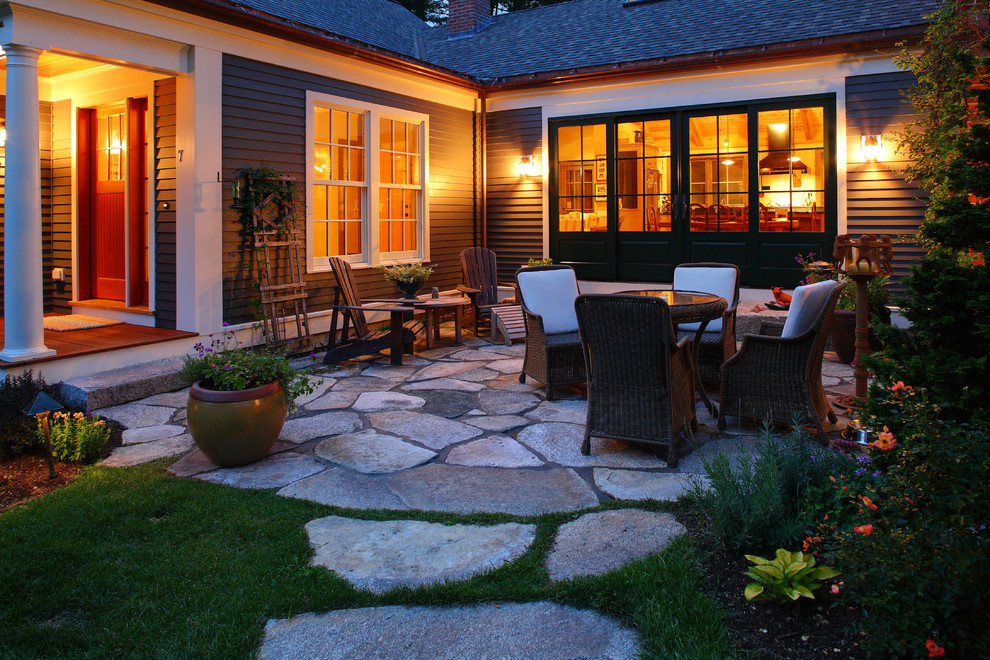This is an example of a country patio in Portland Maine.