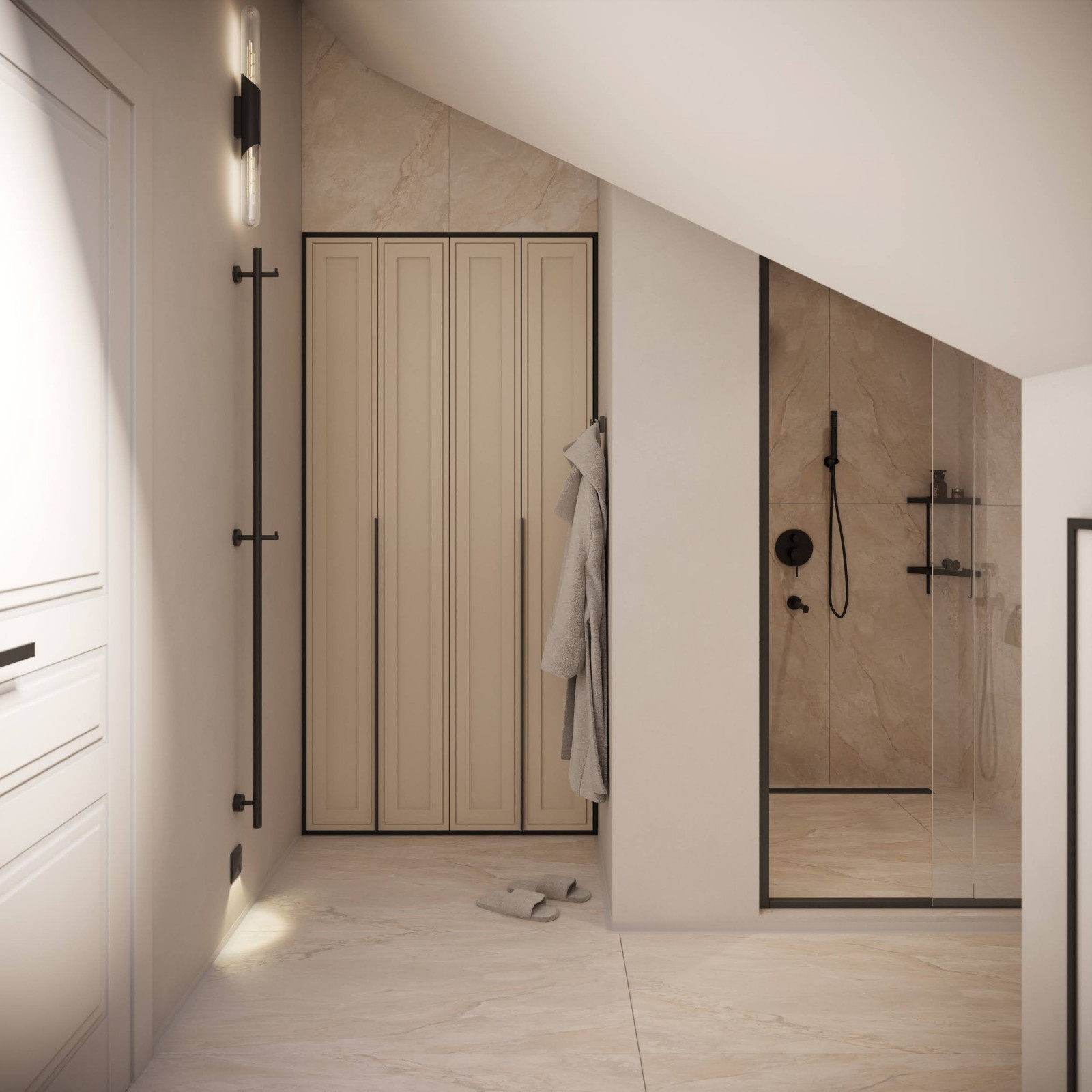 Душевая и шкаф для стиральной и сушильной машин