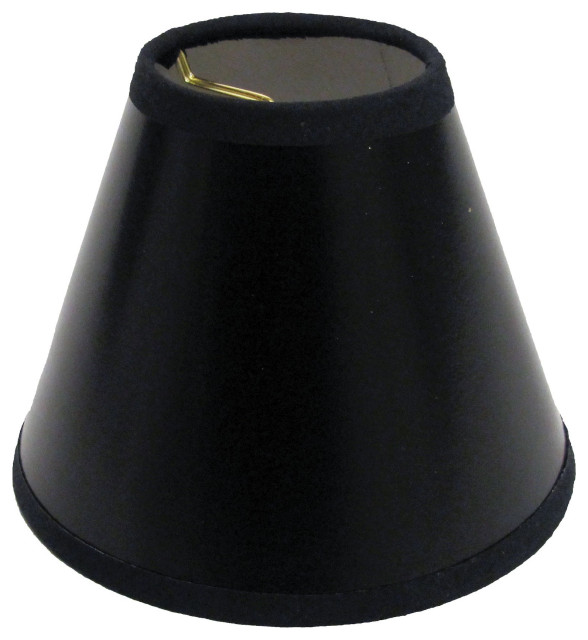 4" Black with White Set of 6 Chandelier Parchment Lampshades