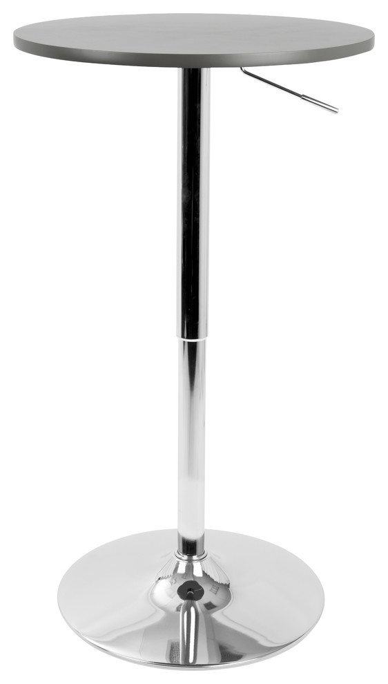 LumiSource Adjustable Bar/Pub Table, Grey Contemporary Indoor Pub