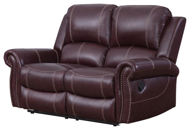abbyson living braylen top grain leather reclining sofa
