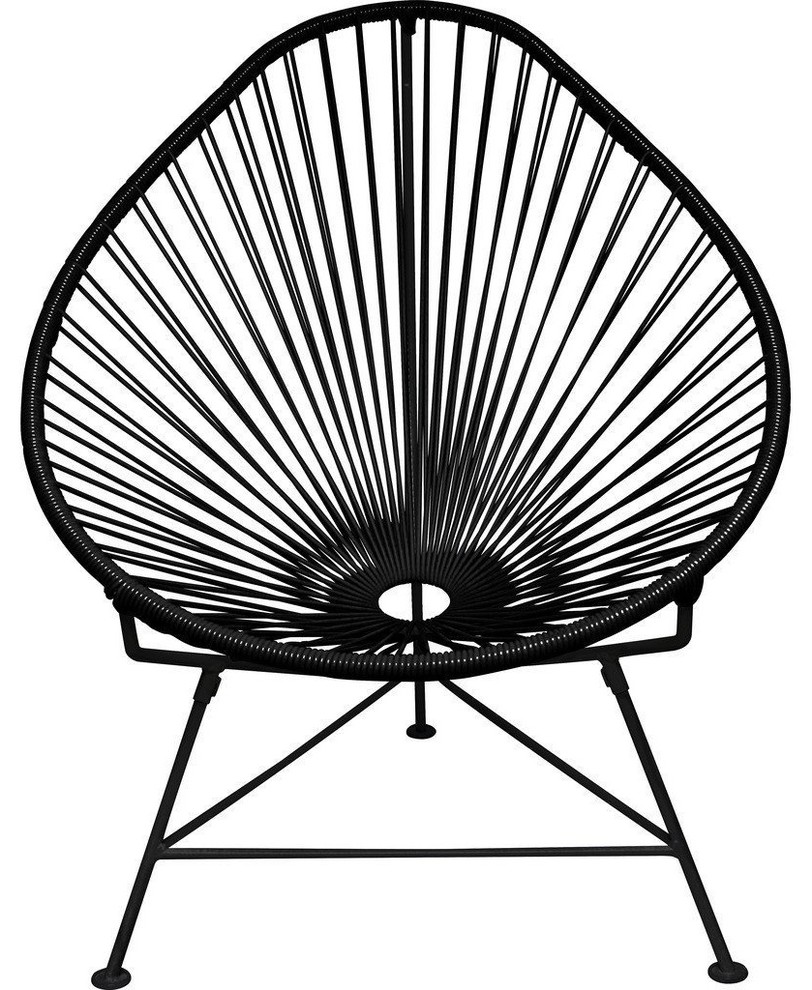 safavieh ozark 4 piece outdoor set on Innit Designs Acapulco Chair Black Base Midcentury Outdoor Lounge Chairs By Sportique Houzz