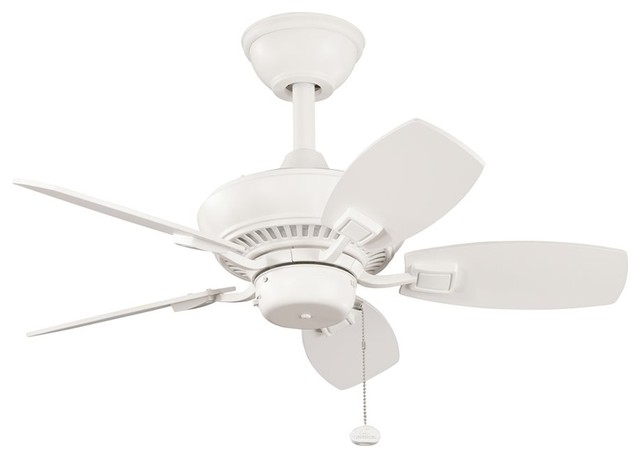 BUILDER FANS 300103SNW Canfield 30" Outdoor / Indoor Transitional Ceiling Fan