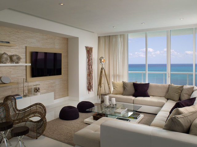 Miami Beach Penthouse - Beach Style - Living Room - Miami ...