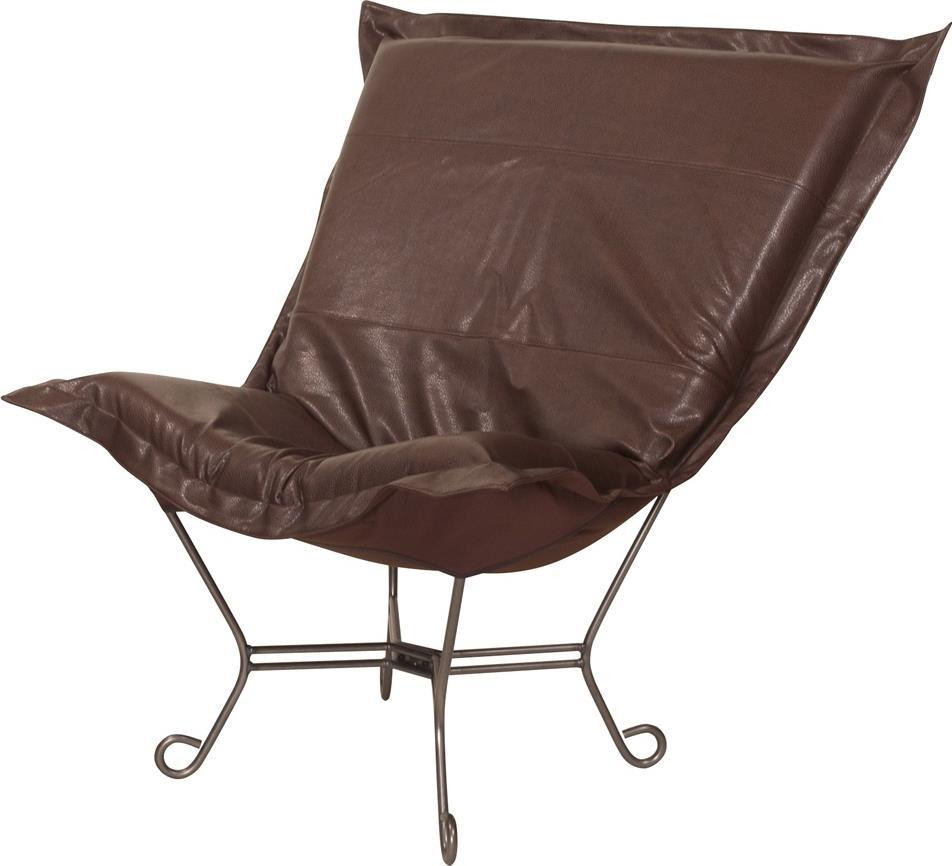 HOWARD ELLIOTT AVANTI Pouf Chair Pecan Deep Brown Polyurethane Faux