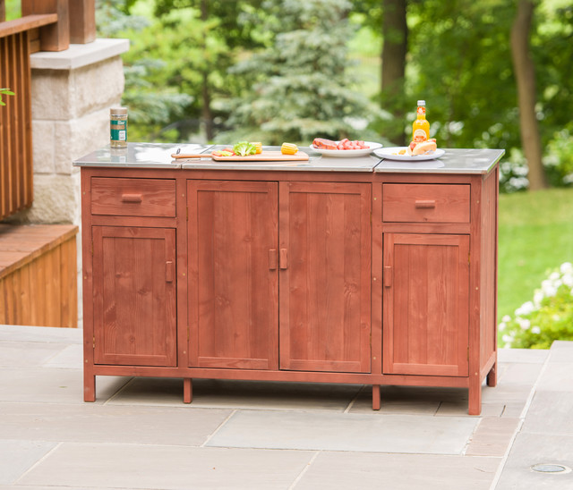 Leisure Season Buffet Server With, Outdoor Buffet Cabinet With Cooler