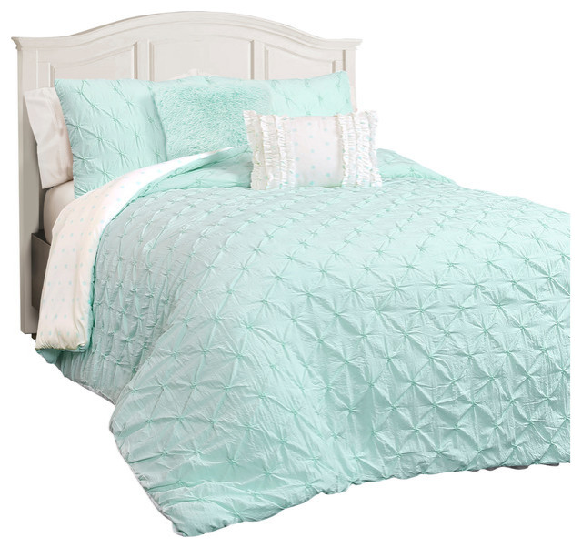 Ravello Pintuck Comforter Light Aqua 4 