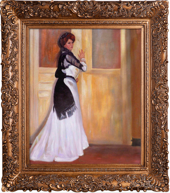 "Girl in White", Burgeon Gold Frame 20"x24"