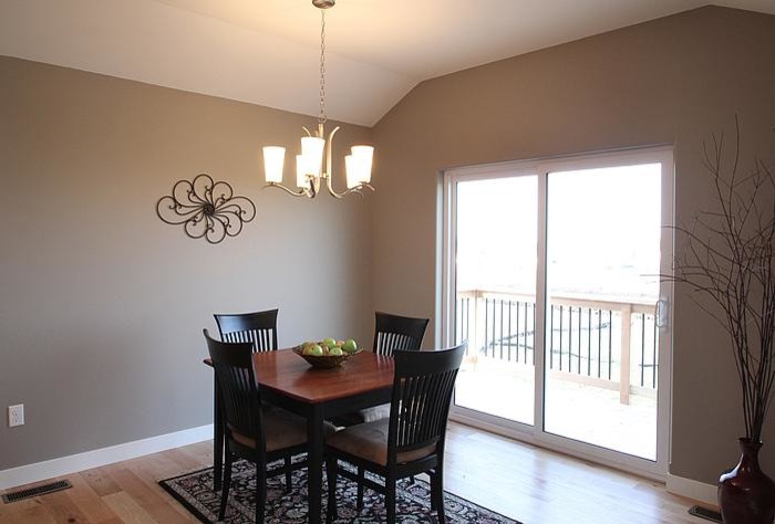 Transitional dining room photo in Cedar Rapids