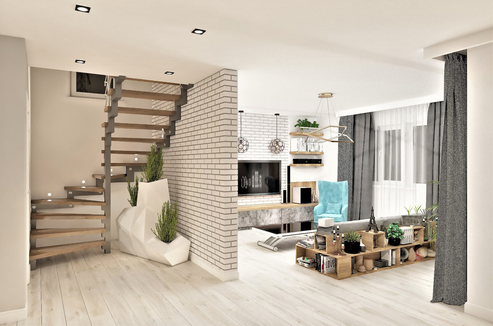 Дизайн интерьера дома 1-го этажа