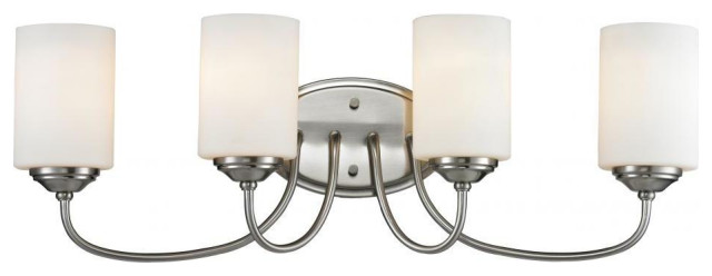 Brushed Nickel Cardinal 4 Light Bathroom Vanity Fixture - Modern - Bathroom Vanity Lighting - by ...
