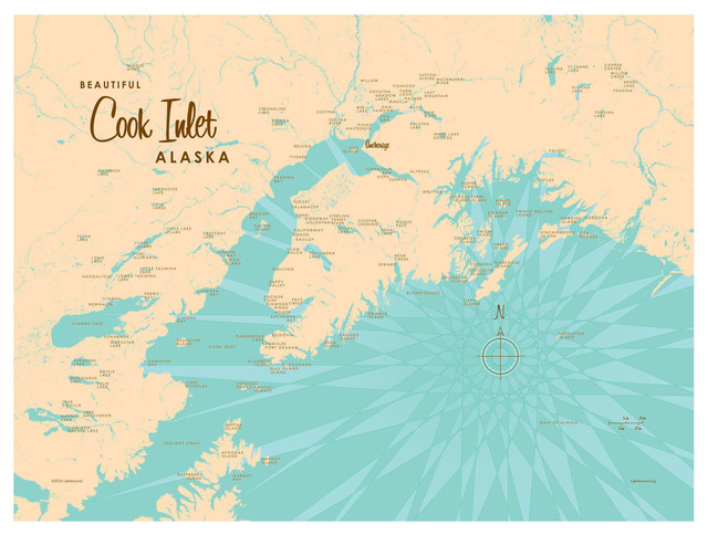Lakebound Prepare dinner Inlet Alaska Map Artwork Print, 9\ picture about Printable Maps of Alaska named Lakebound Cook dinner Inlet Alaska Map Artwork Print, 9\
