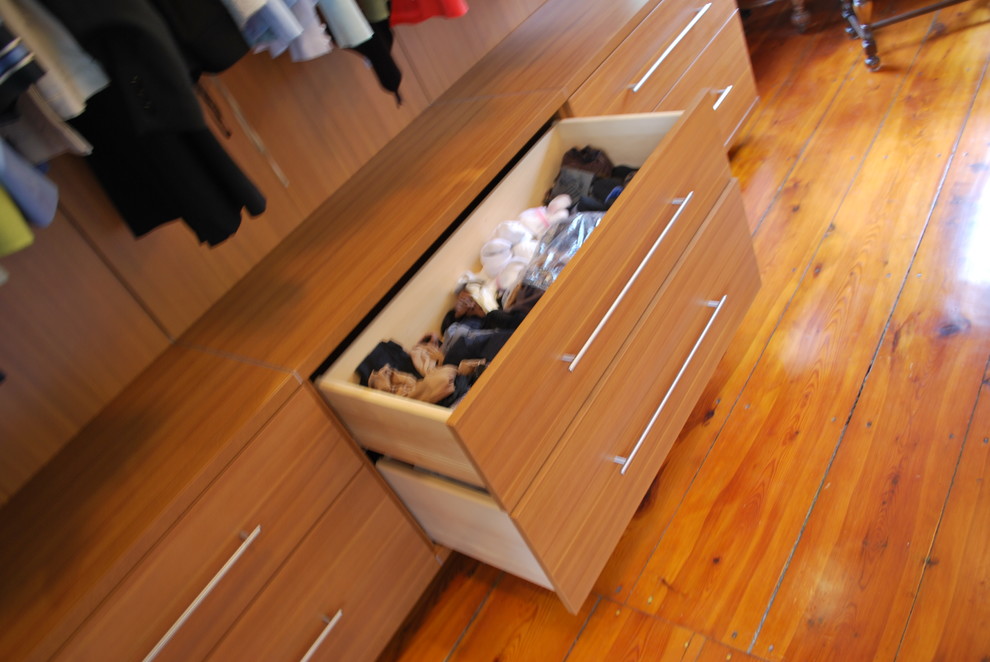 Photo of a contemporary storage and wardrobe in Boston.