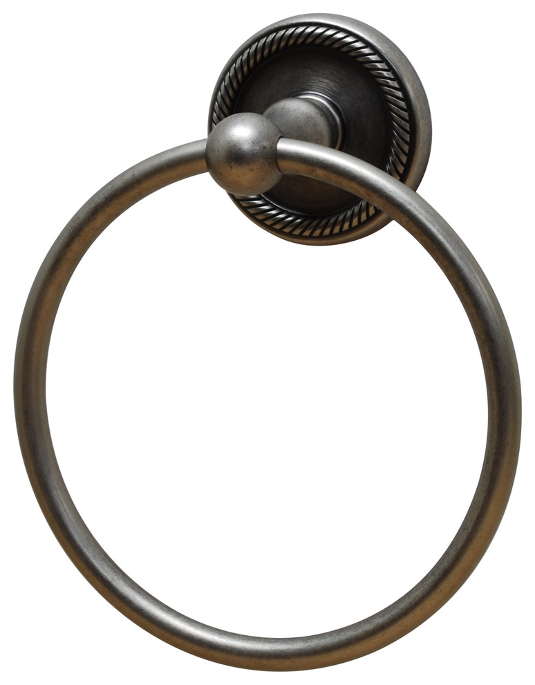 Woodrich Towel Ring, Aged Pewter