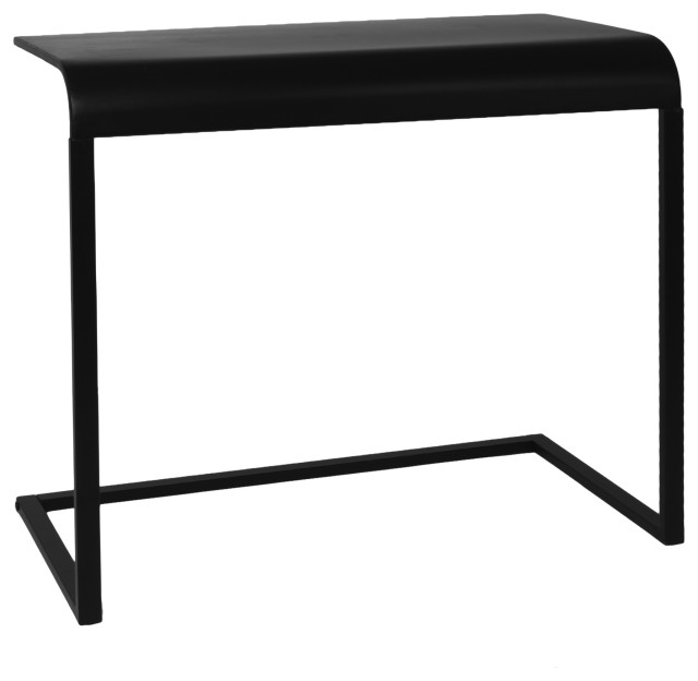 American Art Decor Black Portable C-Shaped Desk