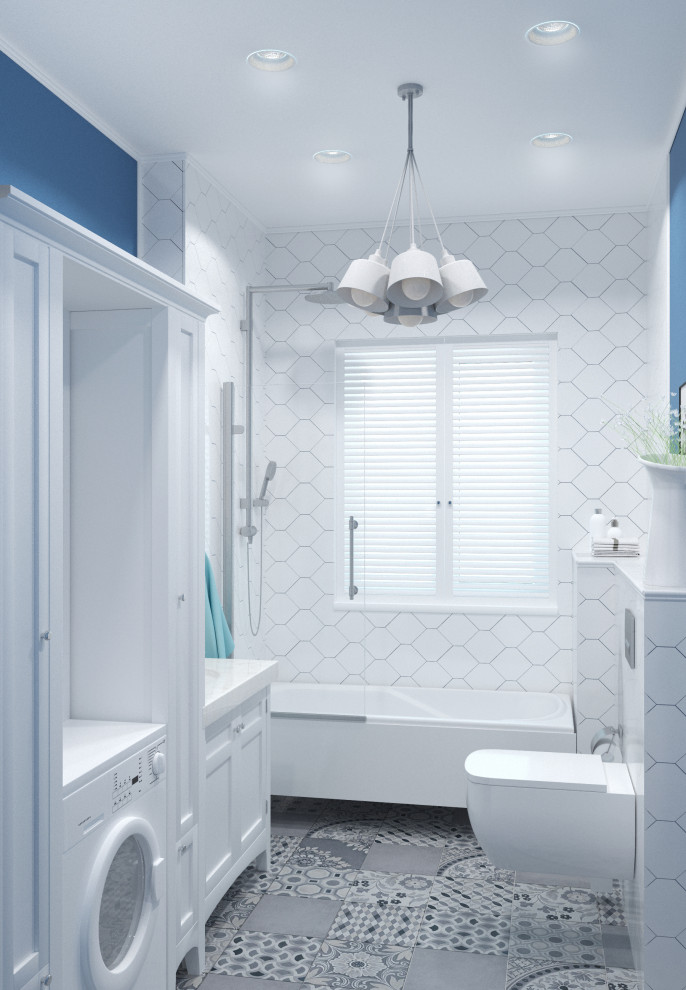 Санузел с окном в частном доме