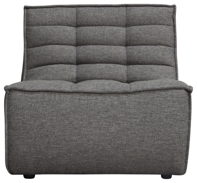 Marshall Scooped Seat Armless Chair, Gray Fabric