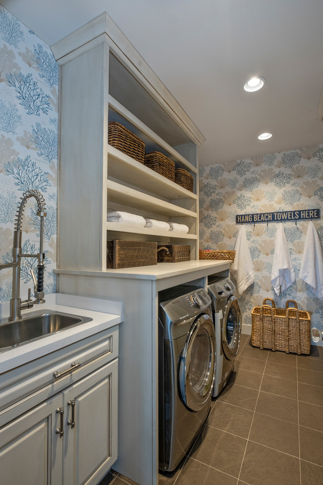 Sewall's Point Waterfront Home Laundry Room - Beach Style - Laundry ...