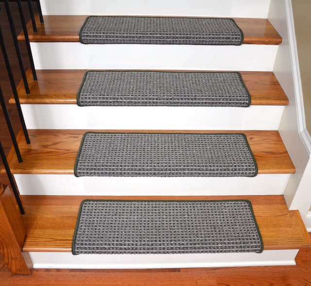 Peel and Stick NonSkid Bullnose Carpet Stair Treads Contemporary