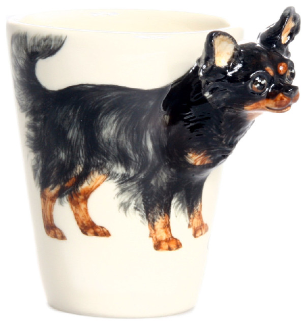 Chihuahua LongHaired 3D Ceramic Mug Eclectic Mugs by Blue Witch