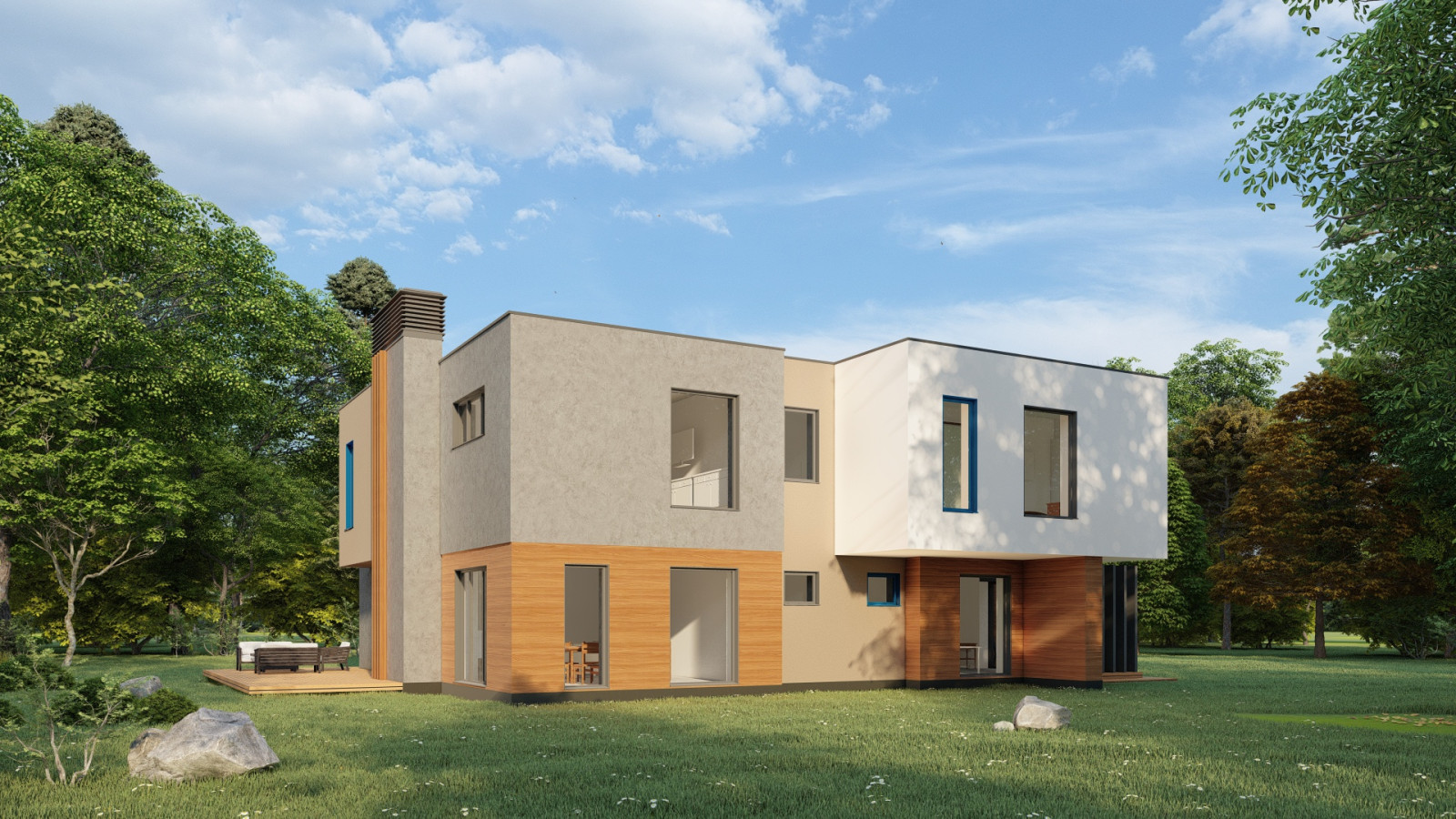 Загородный дом в стиле минимализм, 330 м.кв.