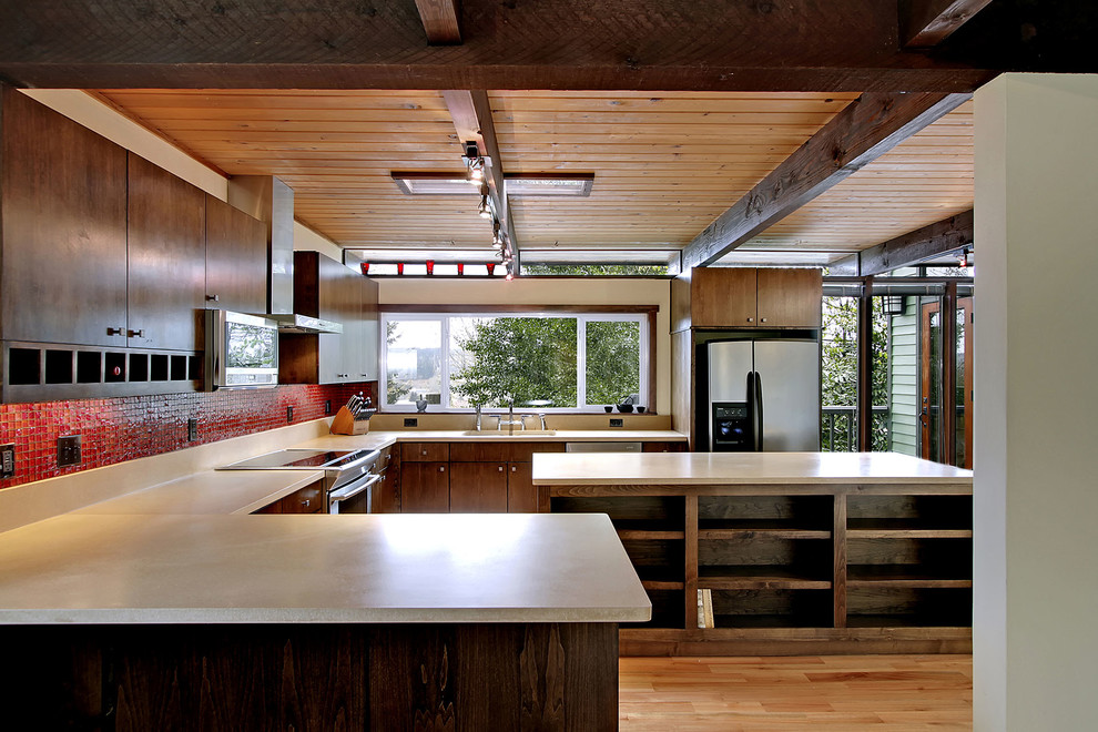 Example of a trendy kitchen design in Seattle