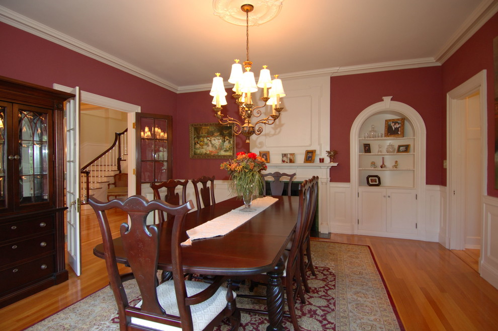 Photo of a traditional dining room in Portland Maine.
