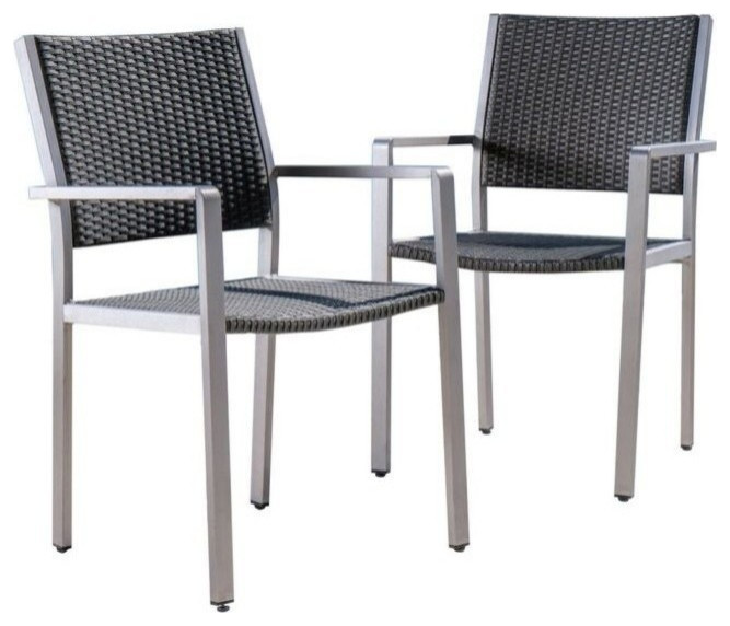 Gdf Studio C Bay Outdoor Wicker Dining Chairs With Aluminum Frame Set Of 2 Tropical By Gdfstudio Houzz Gdf Studio C Bay Outdoor Wicker, Noble House Home Furnishings Outdoor Furniture