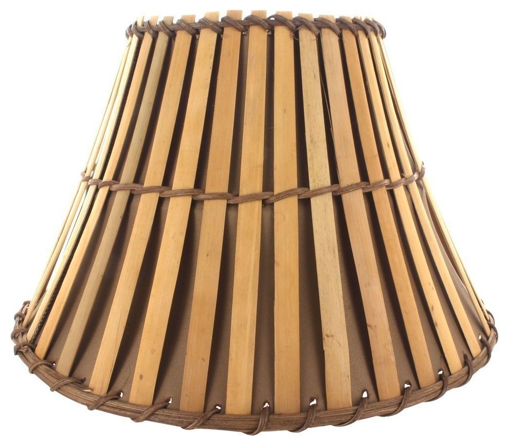 All Natural Bamboo 12" Washer Fitted Lampshade Tropical Lighting