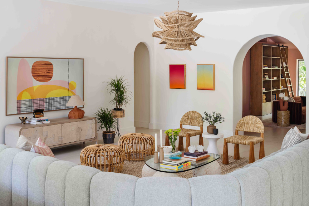 This is an example of a world-inspired living room in Miami.