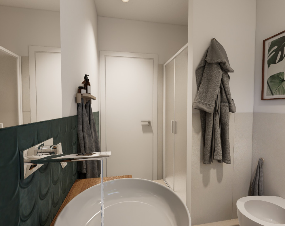 PROGETTO CON RENDER DI CASA IN LEGNO XLAM ECOSOSTENIBILE BIOCLIMATICA A MODICA