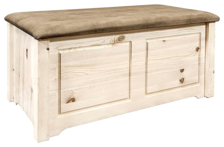 Montana Woodworks Homestead Small Hand-Crafted Wood Blanket Chest in Natural