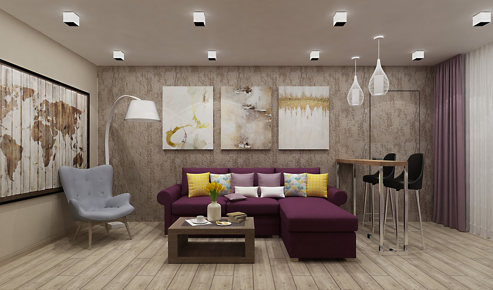 ДИЗАЙН-ПРОЕКТ ОДНОКОМНАТНОЙ КВАРТИРЫ «BURGUNDY»