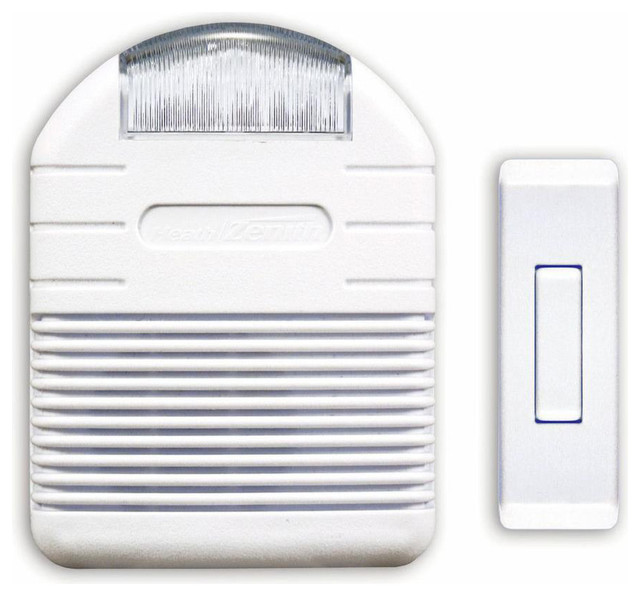 Heathco White Wireless Doorbell with Strobe light kit - Contemporary