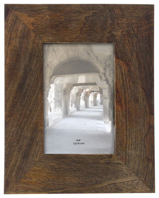 Modern 9"x7" Rectangular Brown Wooden Picture Frame Transitional