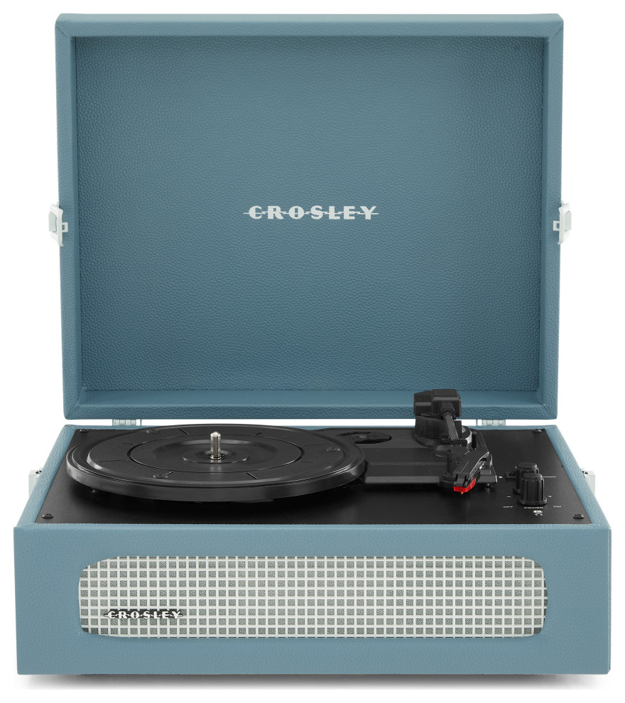 Voyager Bluetooth Vinyl Record Player, Washed Blue