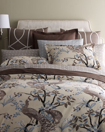 DwellStudio Peacock Dove Bed Linens Full/Queen Matelasse Coverlet, 90 x 96